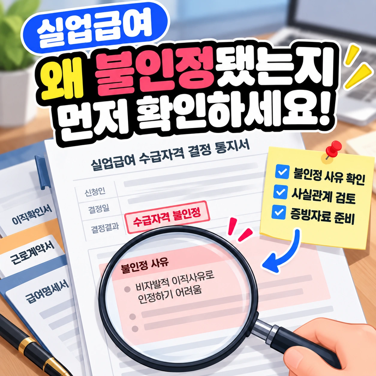 실업급여_수급자격불인정_불인정사유확인