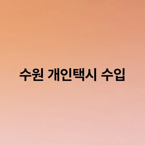 수원 개인택시 수입