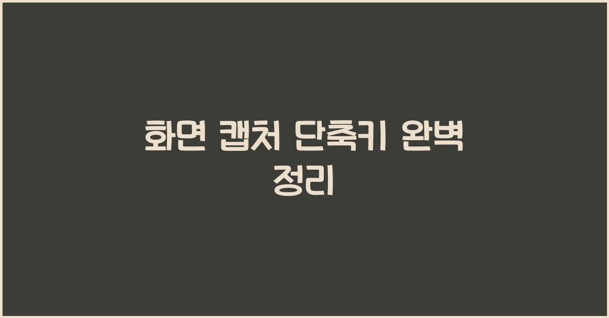 화면 캡처 단축키