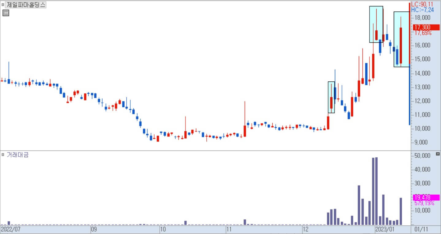제일파마홀딩스 일봉 차트