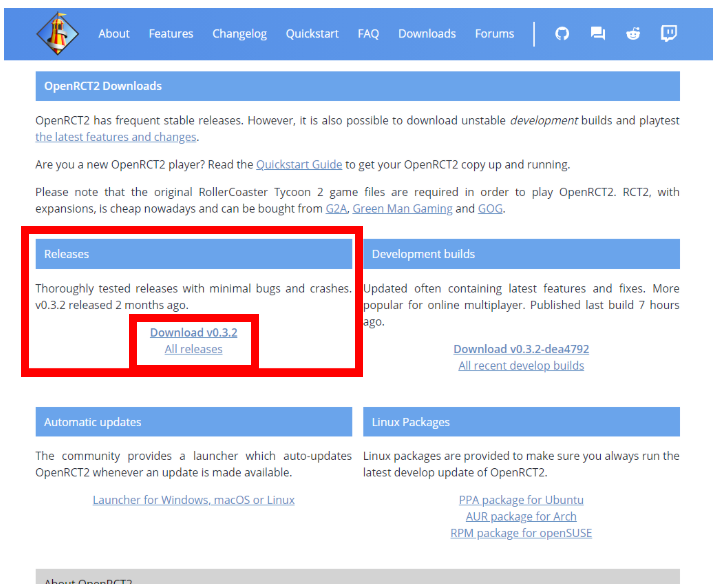 롤러코스터 타이쿤 다운로드 홈페이지