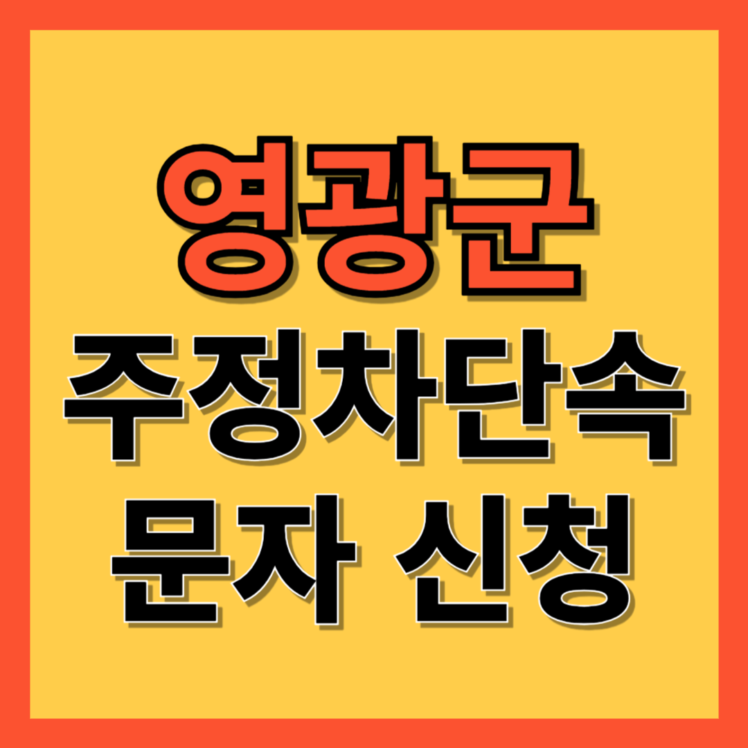 영광군 주정차 단속 알림 서비스 신청 방법 ❘ 불법주차 문자알림서비스