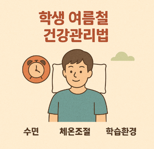 학생 여름철 건강관리법 (수면, 체온조절, 학습환경)