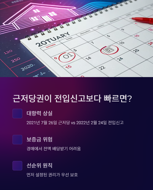 근저당권이 전입신고보다 빠르면?