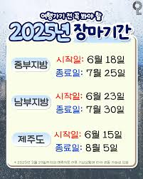 2025년 장마기간 정리