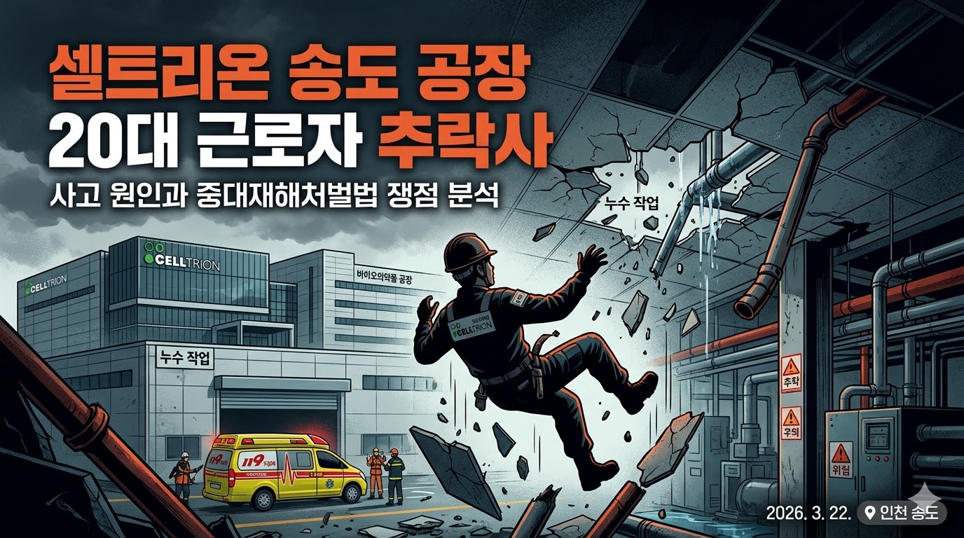 셀트리온 송도 공장 20대 근로자 추락사: 사고 원인과 중대재해처벌법 쟁점 분석