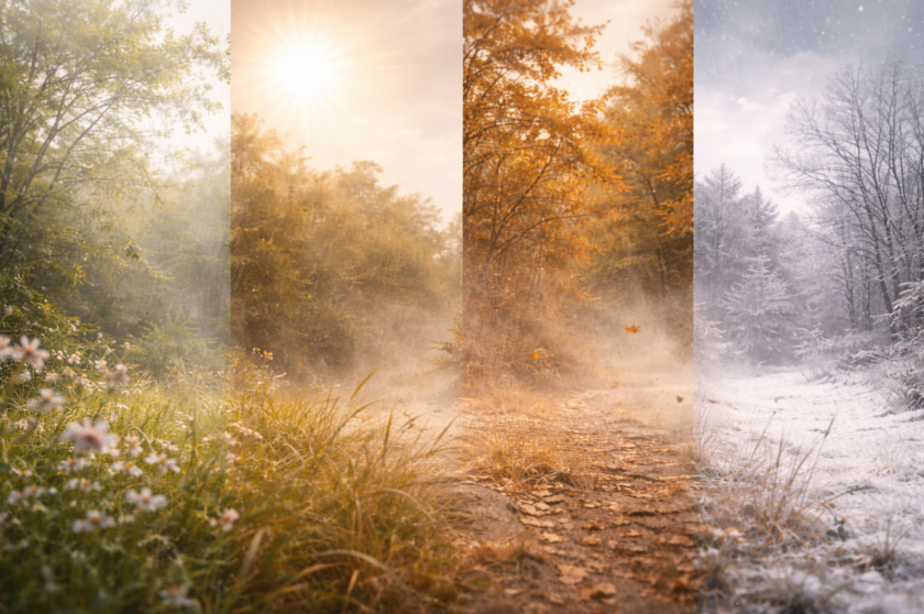 사계절 풍경의 변천사 이미지