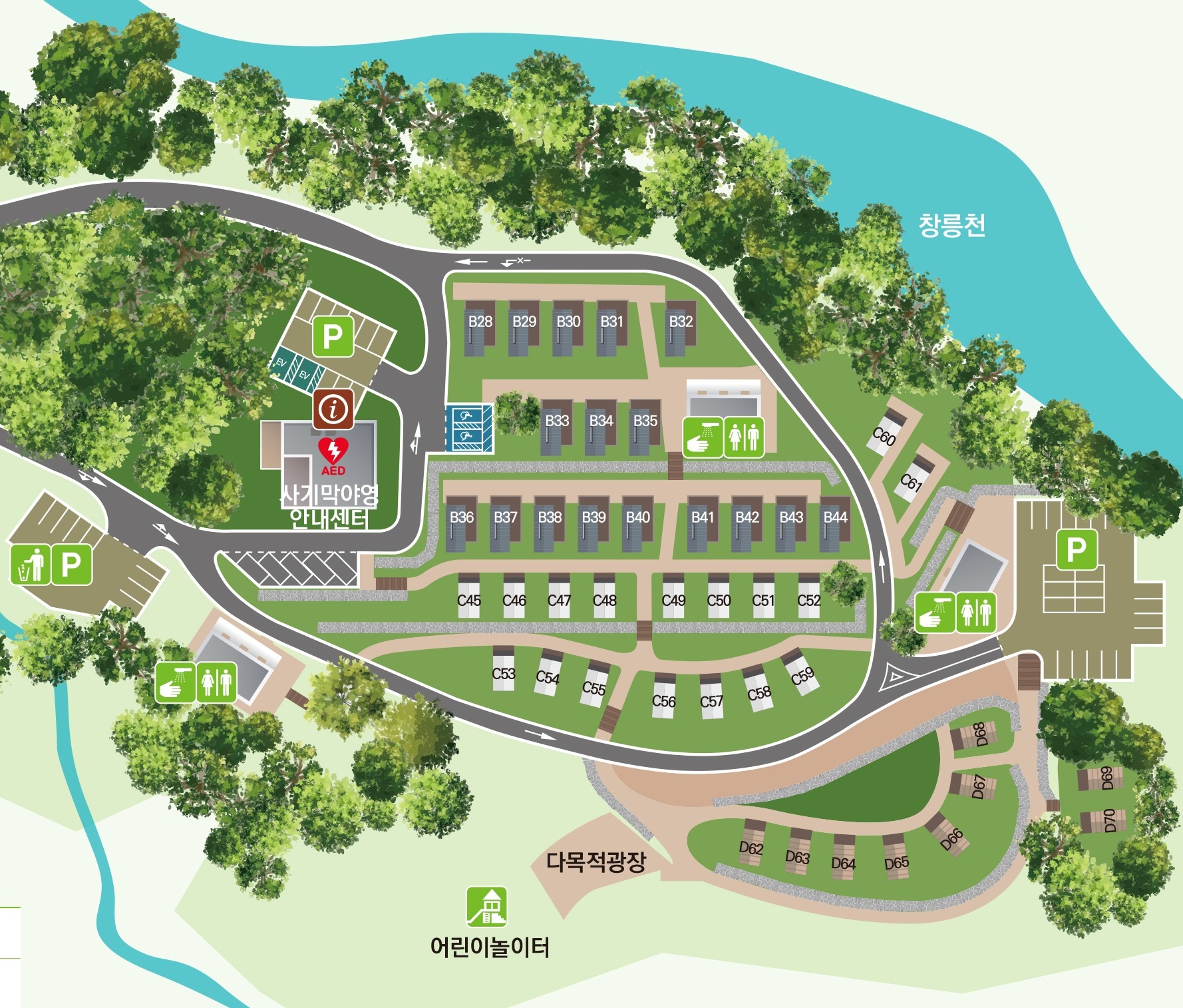 특화야영장 배치도