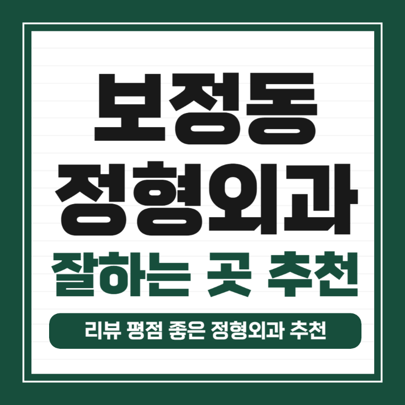 기흥구 보정동 정형외과 유명하고 잘하는 곳 추천 TOP 5