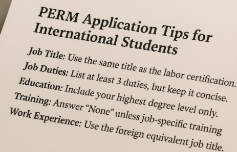 PERM 작성 시 주의할 문항별 팁 사진