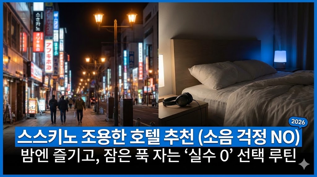 스스키노 조용한 호텔 추천(소음 적은 숙소) 2026밤엔 즐기고, 잠은 푹 자는 &ldquo;실수 0&rdquo; 선택 루틴