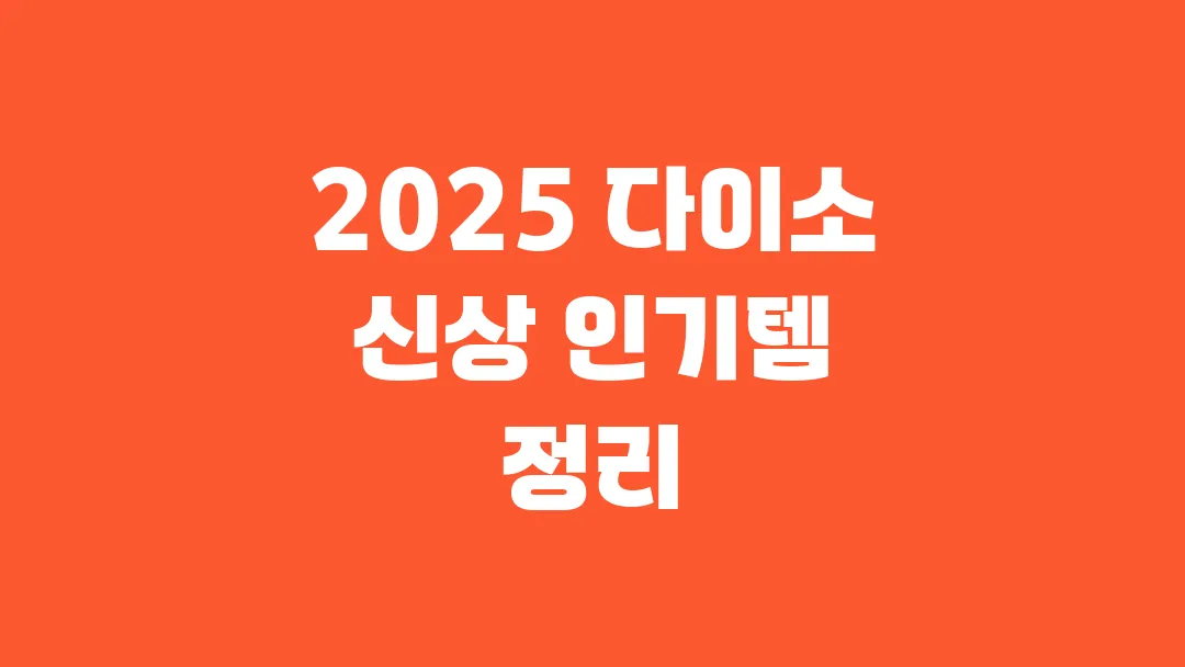 2025 다이소 신상템 TOP10, 품절 대란템