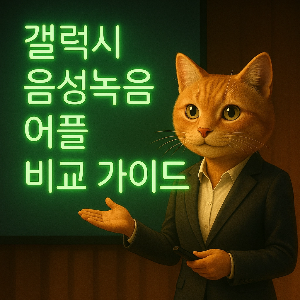 갤럭시 음성녹음 어플 비교 가이드