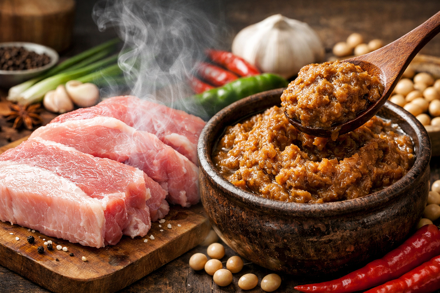 돼지고기와 된장