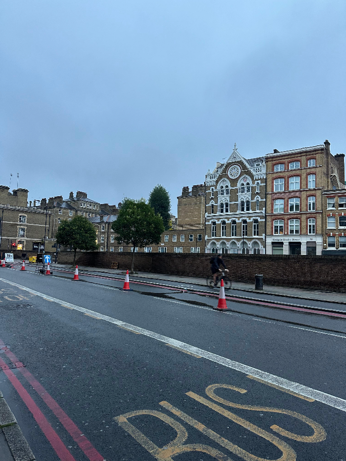 London city street at morning