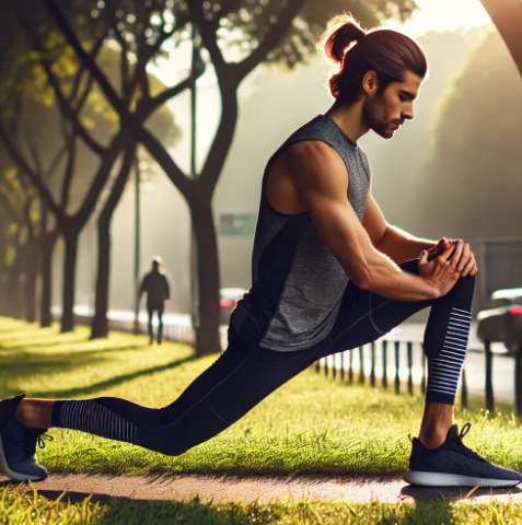 스트레칭을 하고 있는 러너