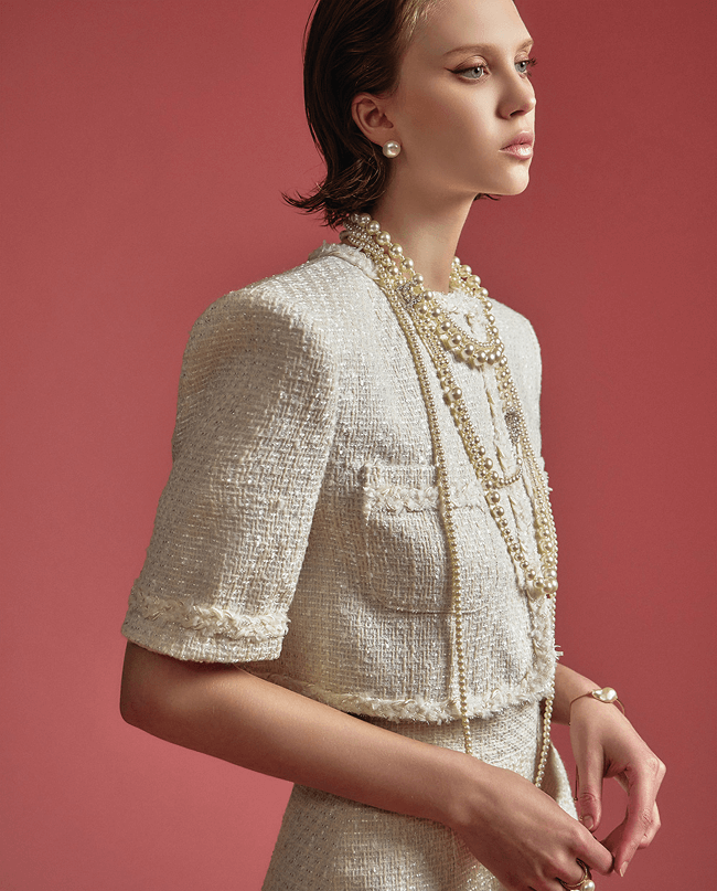 딘트 트위드 자켓