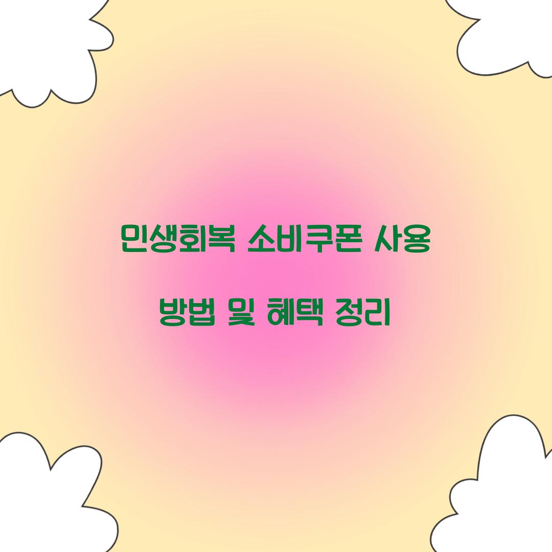 민생회복 소비쿠폰