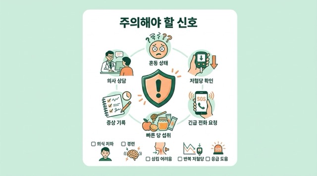 저혈당 증상 주의사항 이미지