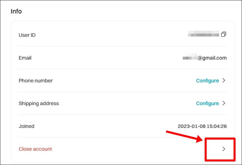 계정 삭제 버튼 클릭