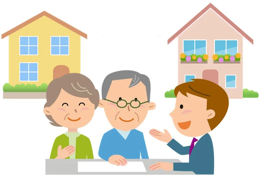 새집에 대하여 안내받는 모습