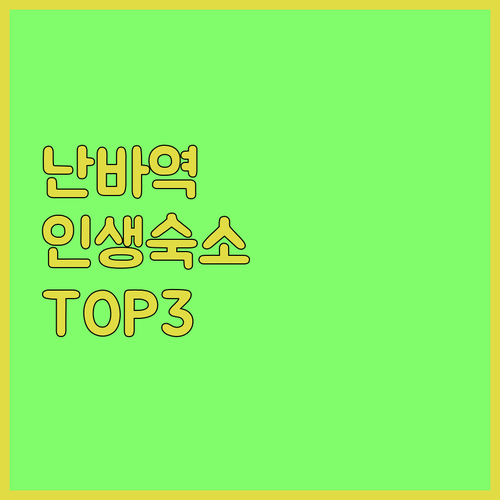 남바역 근처 오사카 숙소 베스트 3 ..