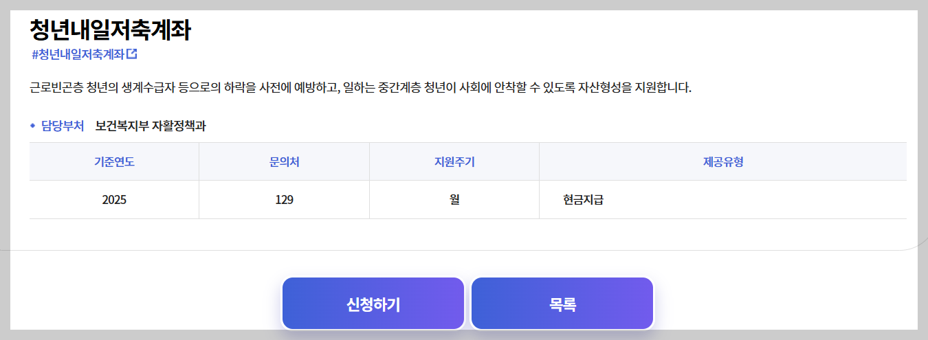 청년내일저축계좌 신청 가입 자격 등 5분 총정리