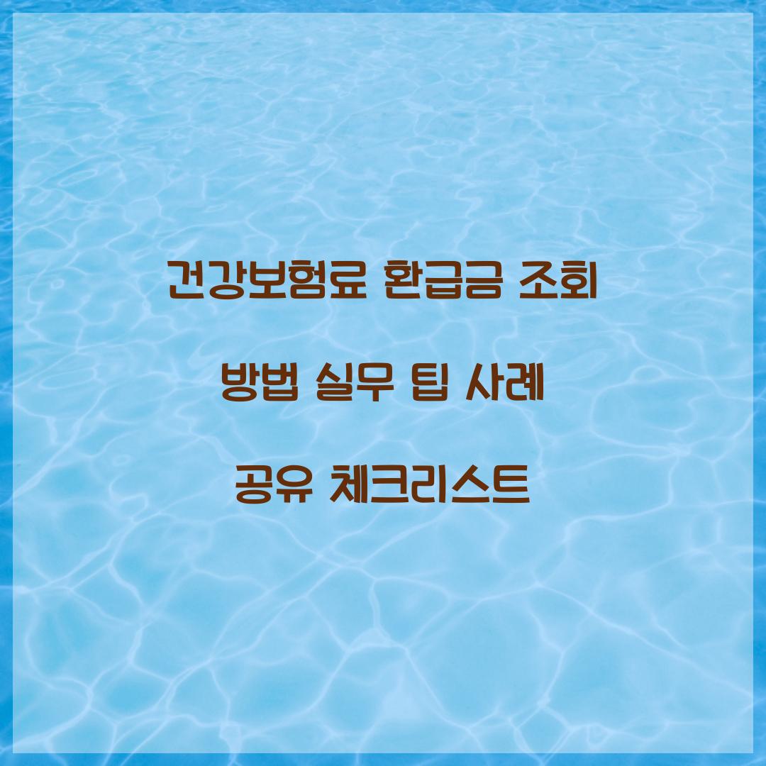 건강보험료 환급금 조회