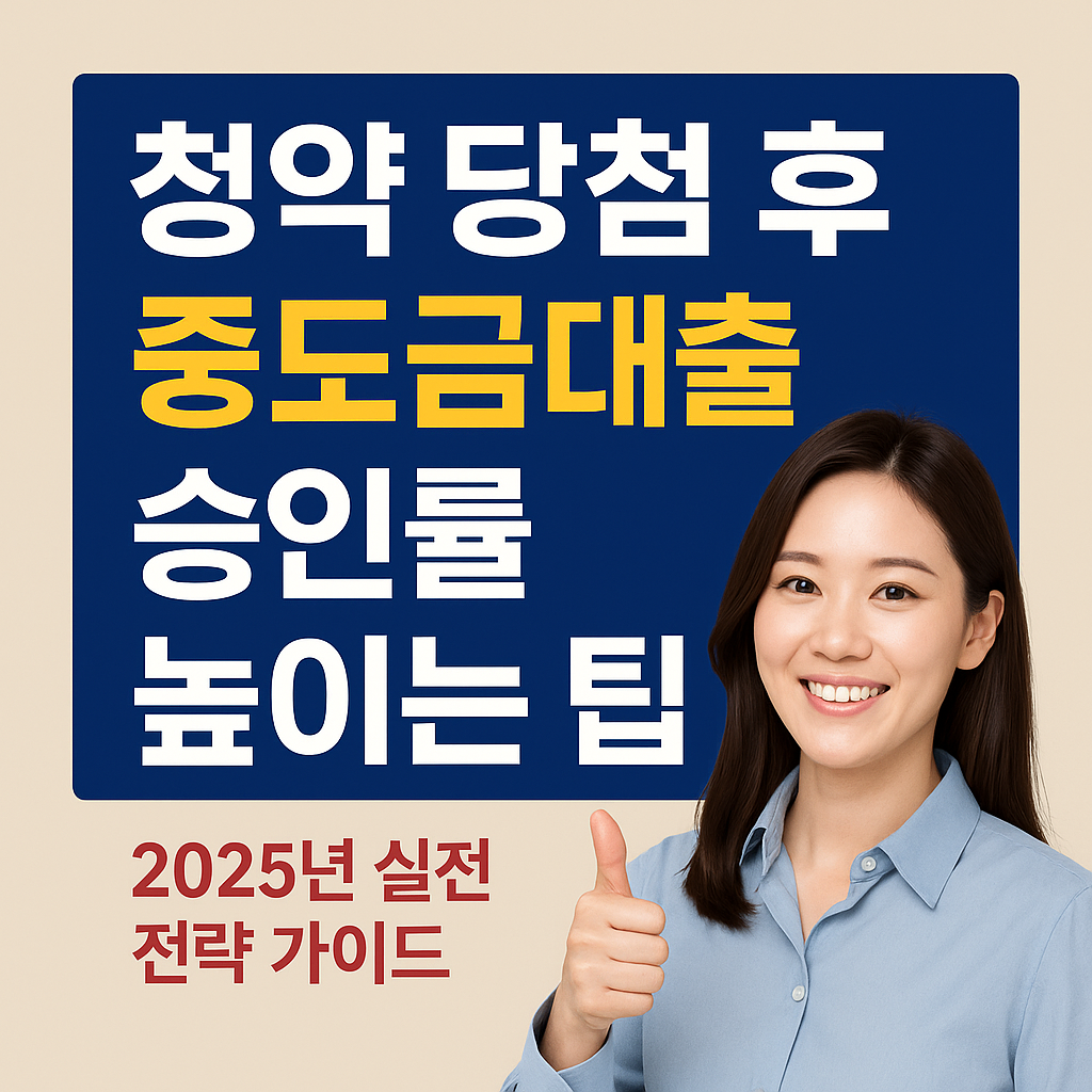 청약 당첨 후 중도금대출 승인률 높이는 팁|2025년 실전 전략 가이드