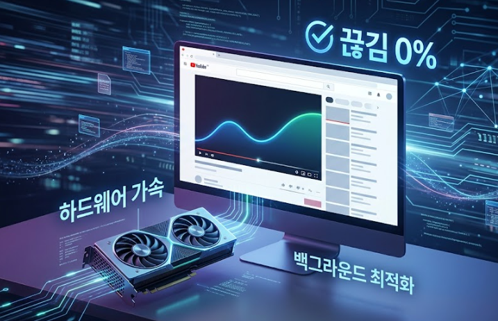 유튜브 끊김 현상 100% 해결하는 브라우저 하드웨어 가속 설정법