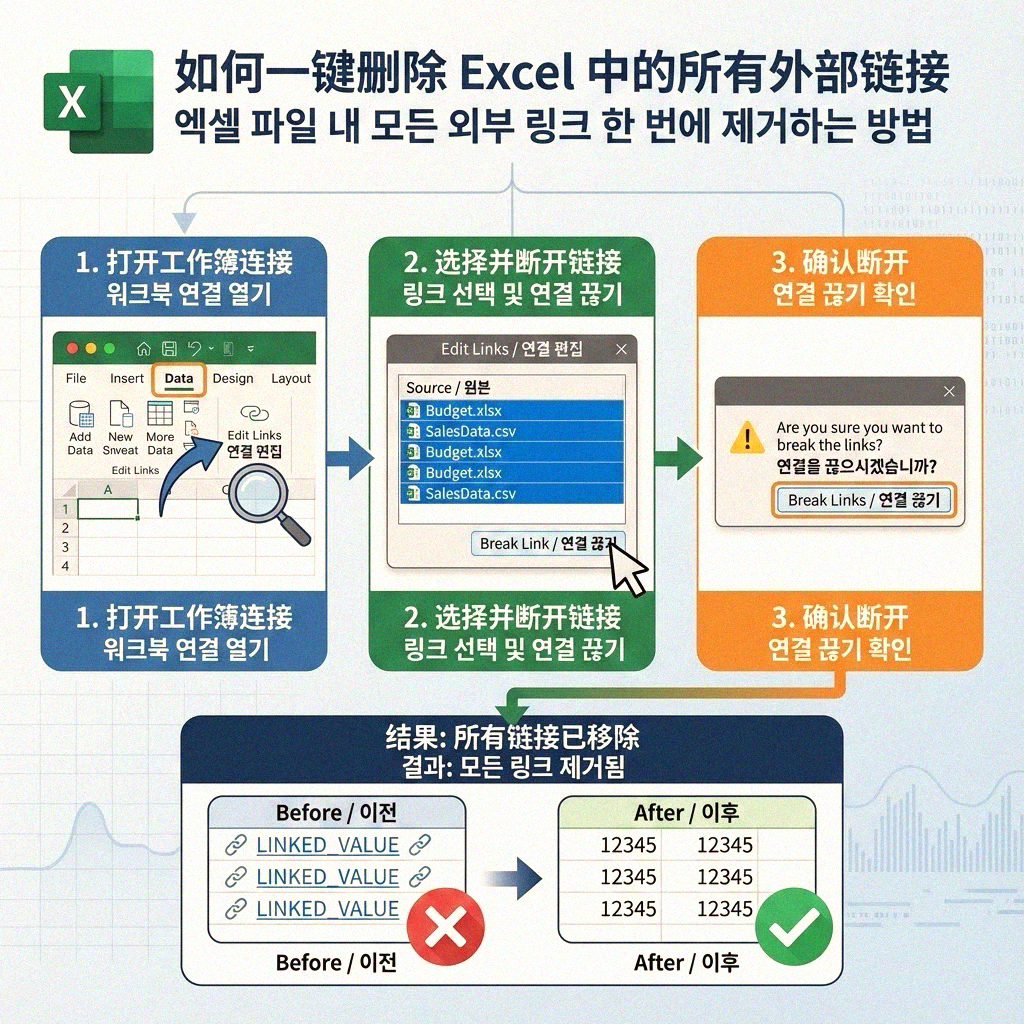 엑셀 외부 링크 깔끔하게 제거하는 방법 알려드릴게요