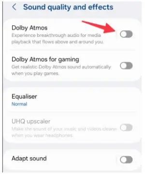 Dolby Atmos를 킨 후 갤럭시 S24의 오디오 품질을 향상합니다