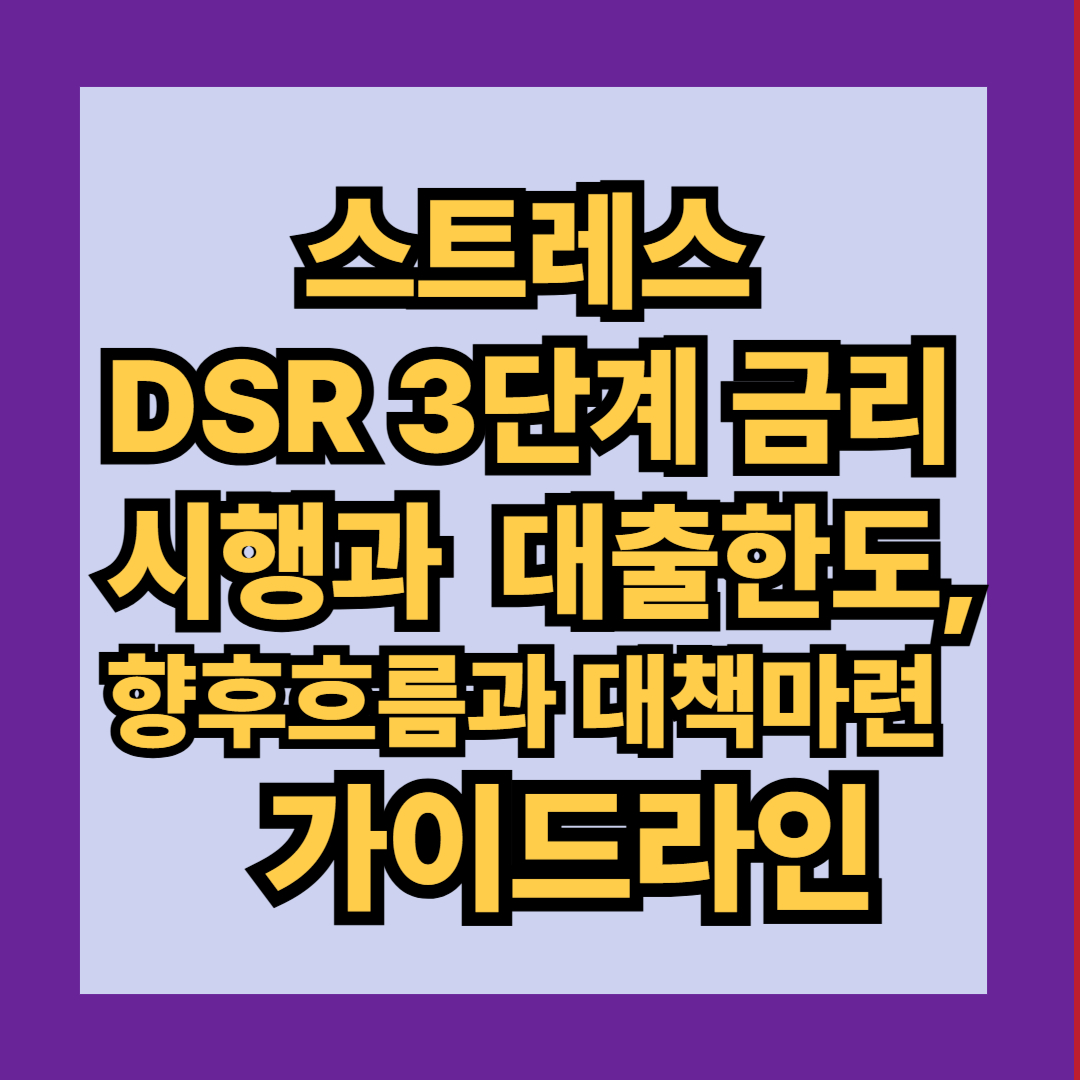 스트레스 DSR 3단계 금리 시행과 대출한도, 향후흐름과 대책마련 총 가이드라인