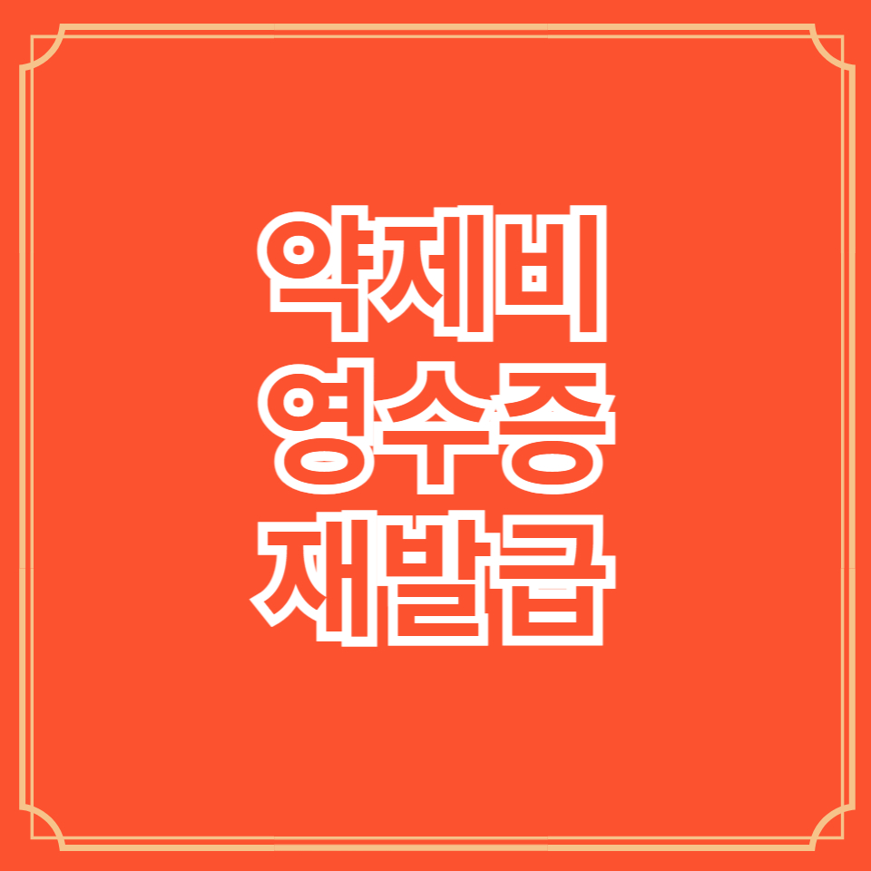 약제비영수증 재발급