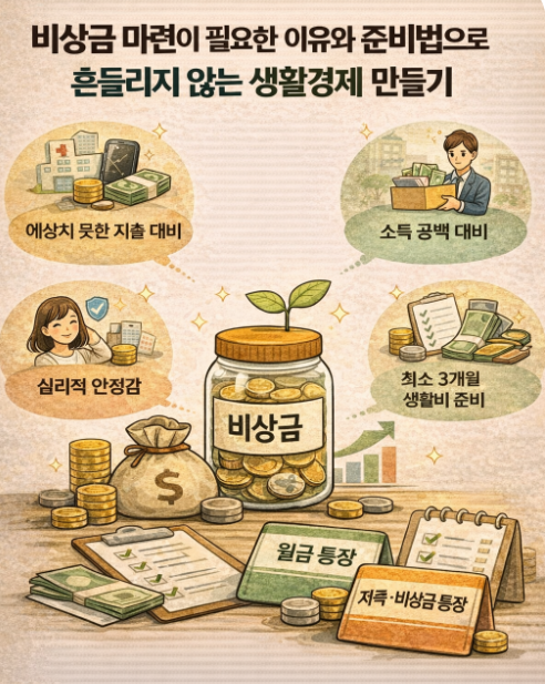 비상금 마련이 필요한 이유와 준비법으로 흔들리지 않는 생활경제 만들기