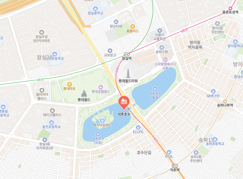 석촌호수 지도