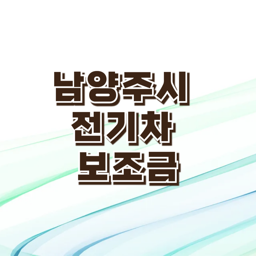 남양주시 전기차 보조금