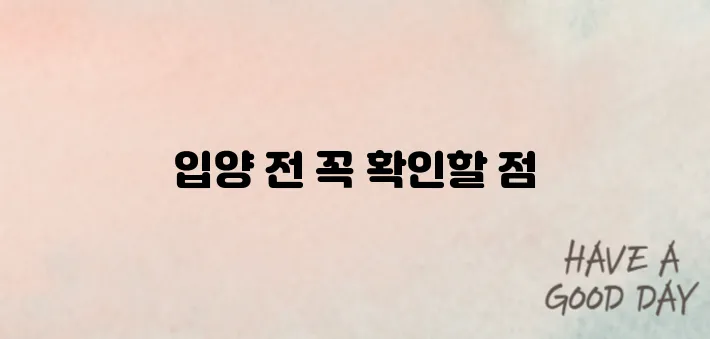고양이 키우기 입양 전 꼭 알아야 할 점