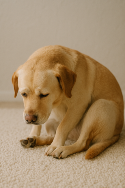 강아지가 아파하는 사진