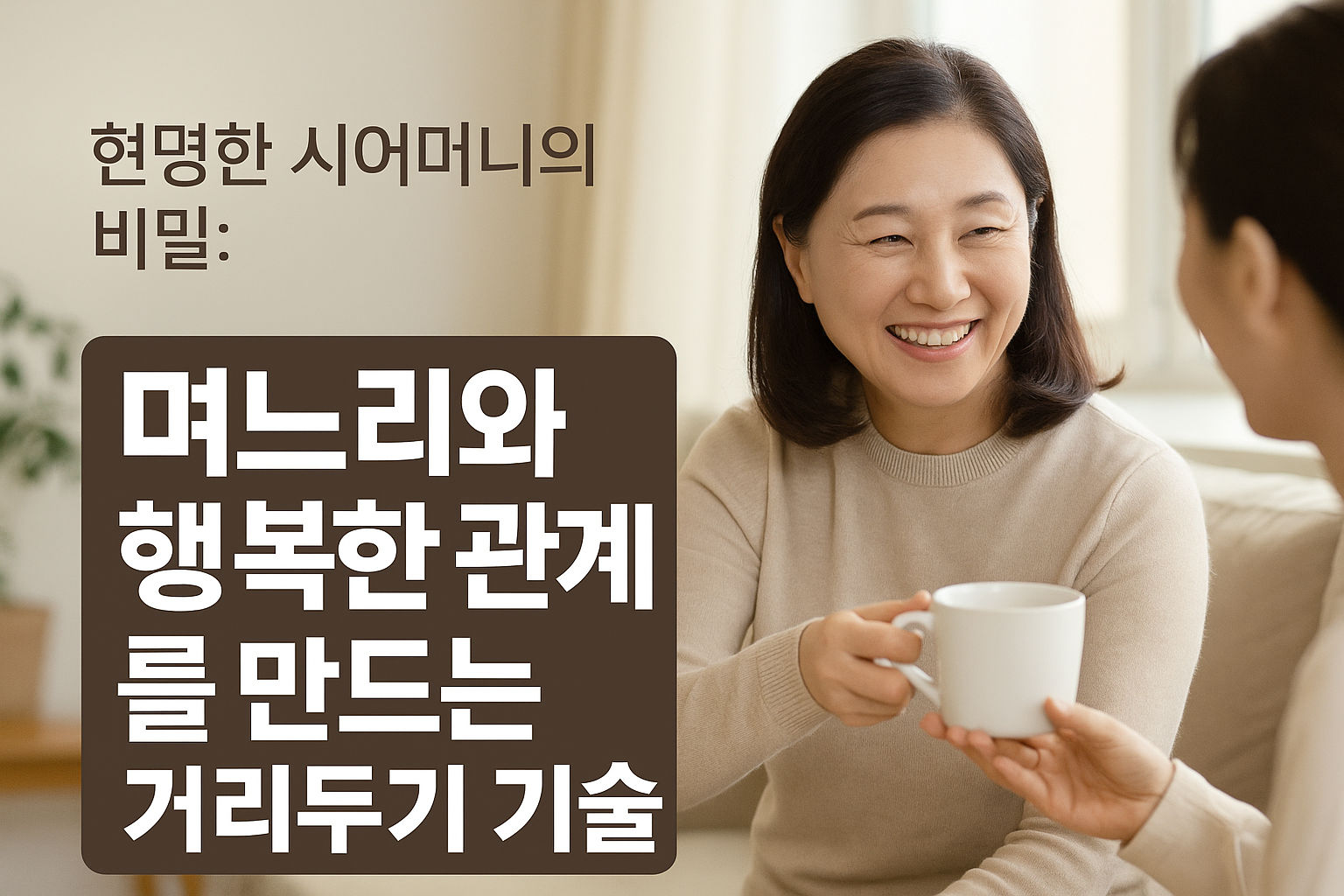 현명한 시어머니 관계의 비밀: 며느리와 웃으며 지내는 건강한 거리두기 이야기