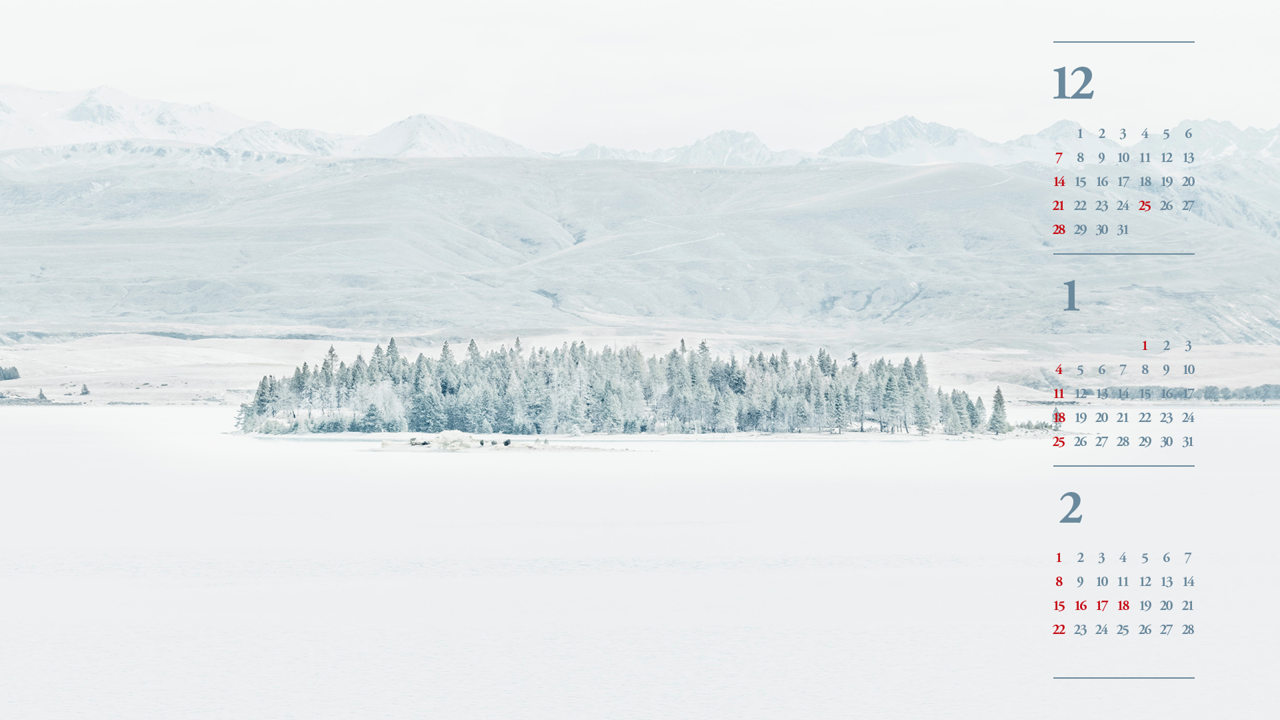 01 눈 풍경 B - 2026년1월 달력배경화면