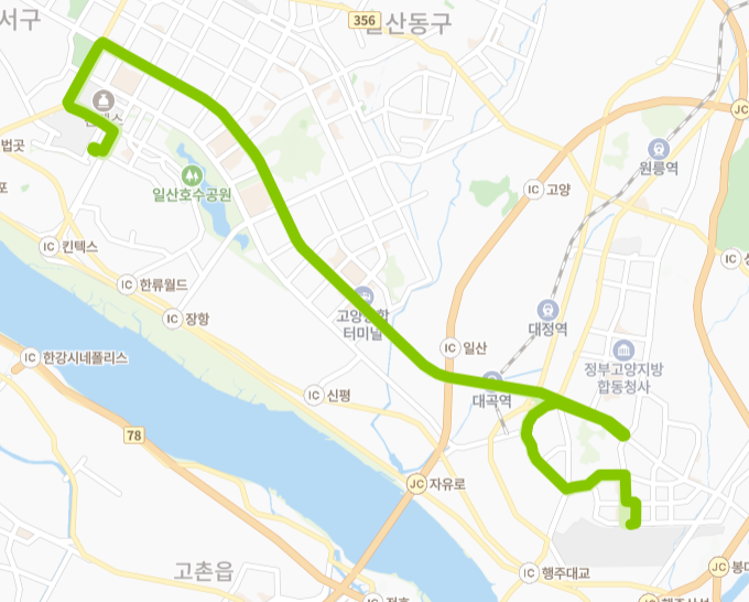 고양-89번-버스-노선-지도