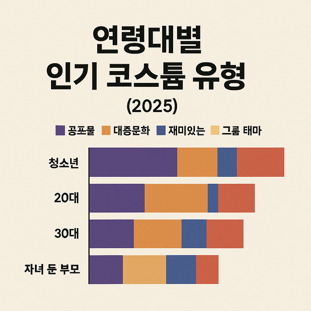 인기 코스튬 유형별 비교