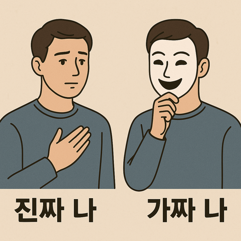 진짜 나와 가짜 나를 표현한 이미지