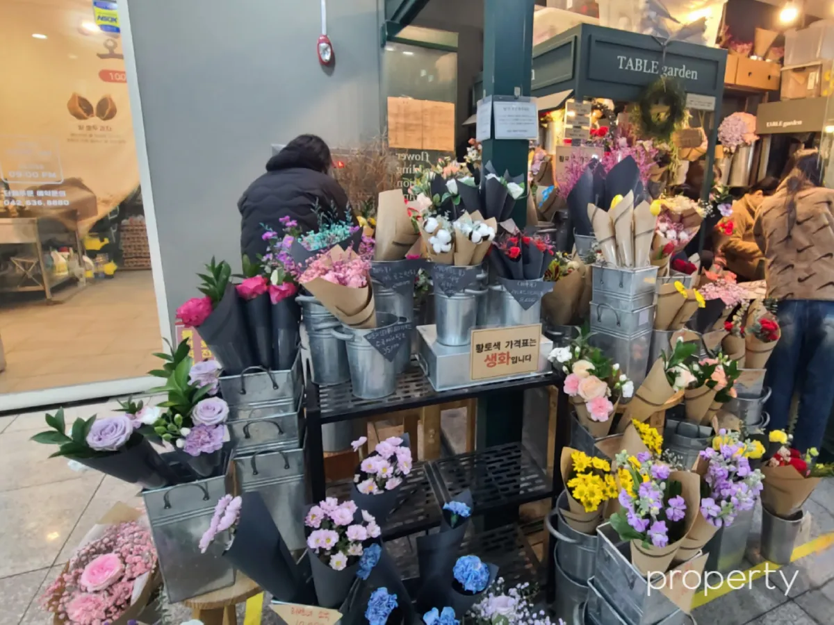 테이블가든-복합터미널점-파스텔톤-여러가지색상의-미니꼬다발이-많이있는