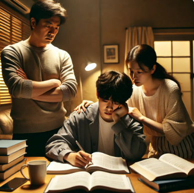공부하는 모습 지켜보는 부모