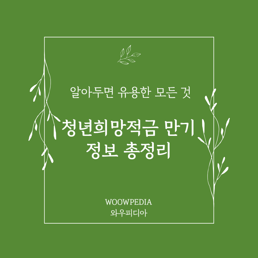 청년희망적금 만기정보총정리