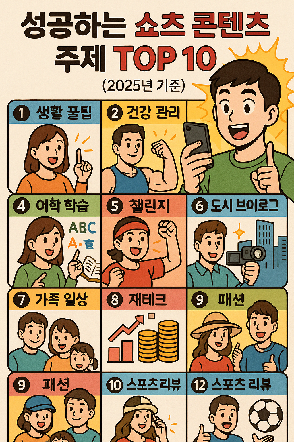 성공 쇼츠 콘텐츠 주제 탑10
