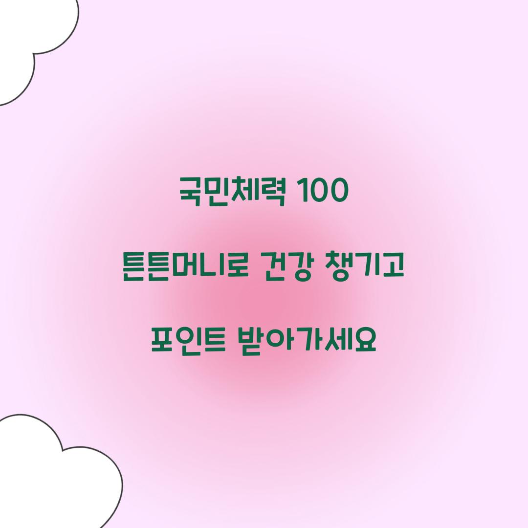 국민체력 100 튼튼머니