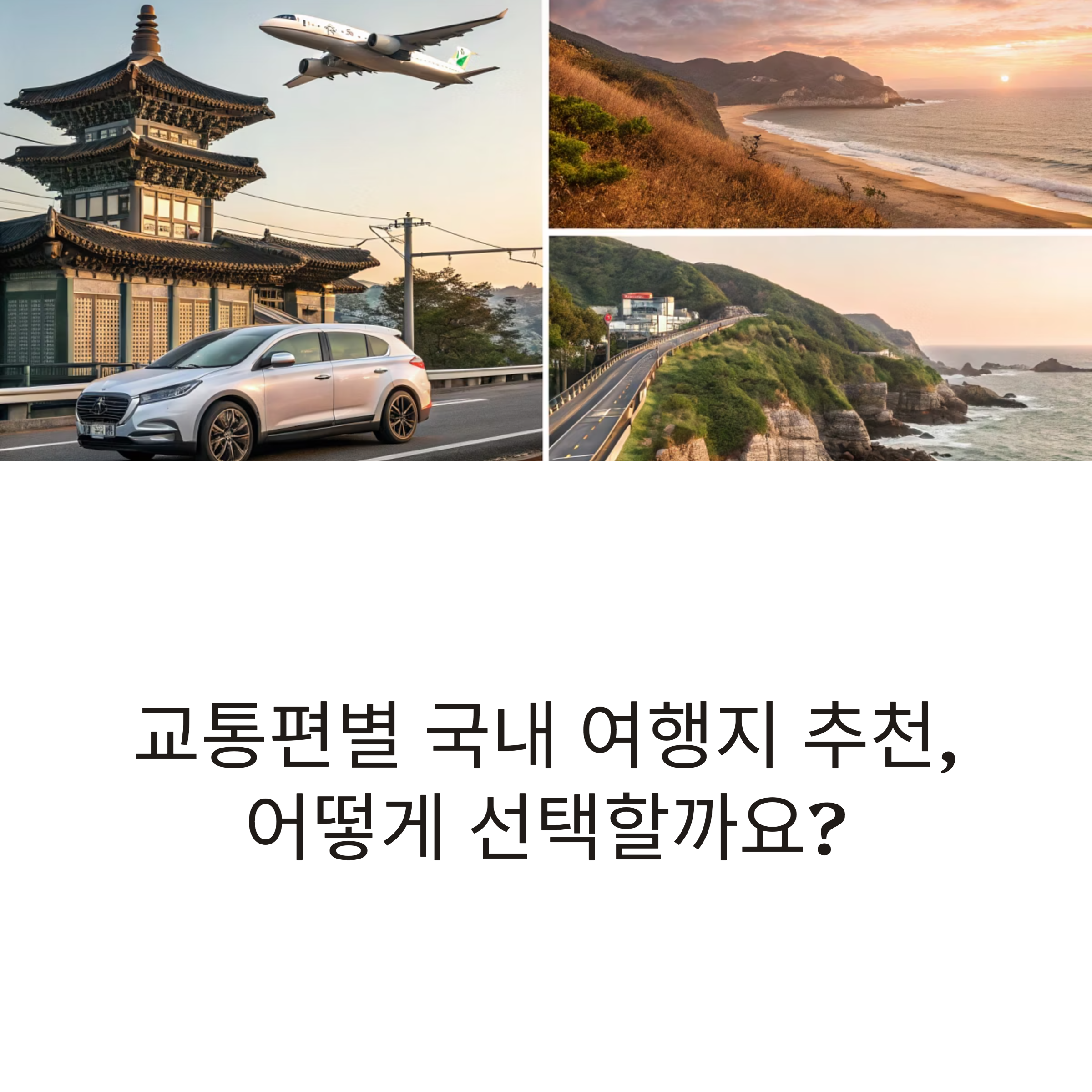 교통편별 국내 여행지 추천